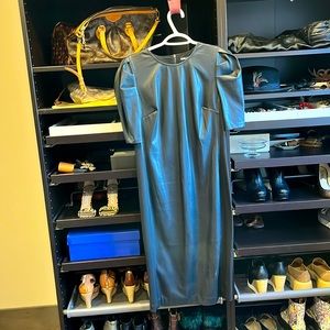 Karl Lagerfeld black, vegan leather size 4 knee length dress